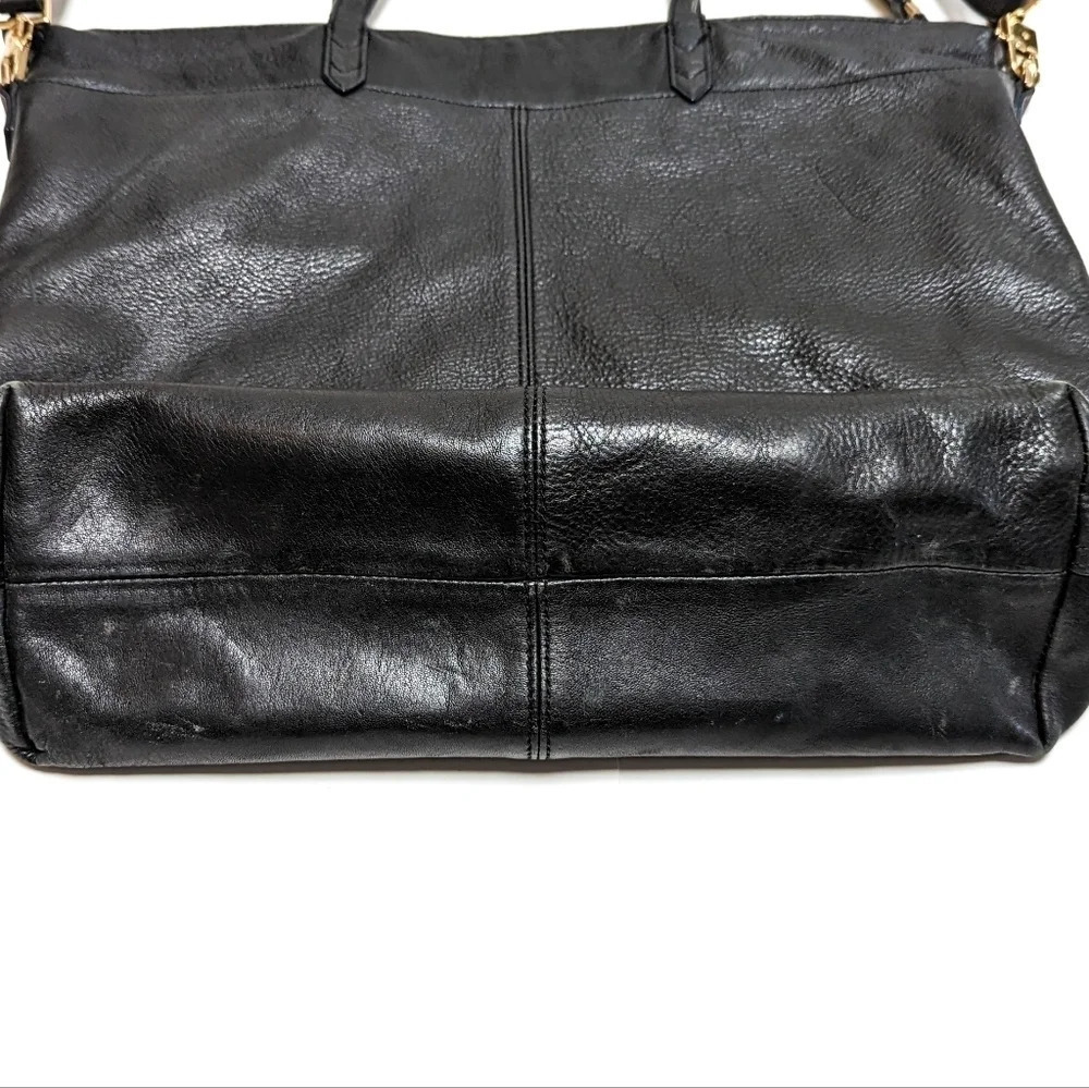 Stella & Dot Black Leather Covet Kensington Tote Bag with Gold Hardware Large - Picture 8 of 8